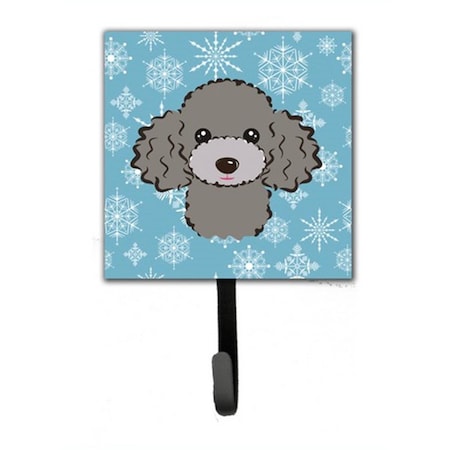 Jensendistributionservices Snowflake Silver Gray Poodle Leash & Key Holder MI1659508